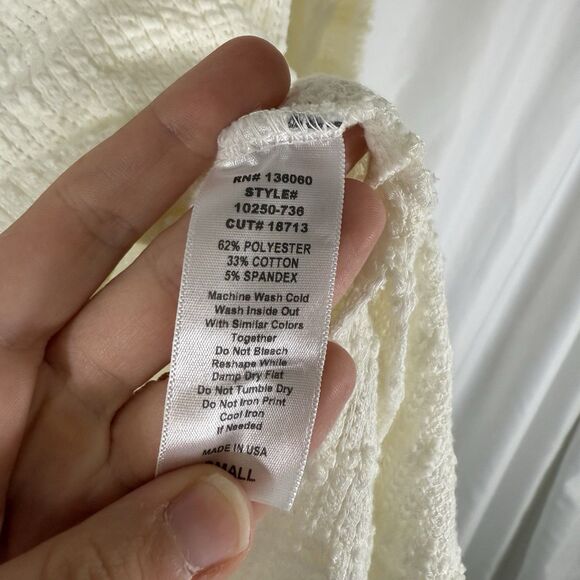 New Project Social T Swreater Women's Small Off White Knit Cotton Blend Pullover - Picture 7 of 10